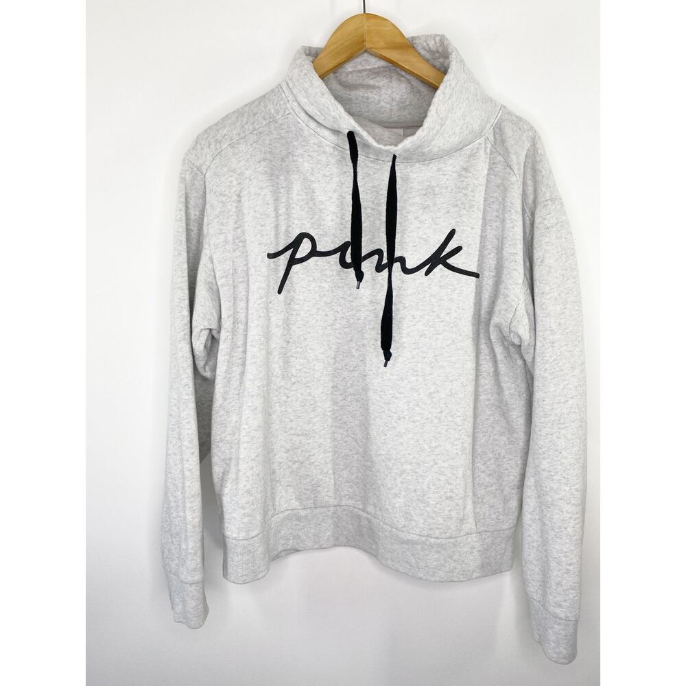 Victoria's Secret PINK Light Grey Cowl Neck Sweatshirt Women's Size Small S‎